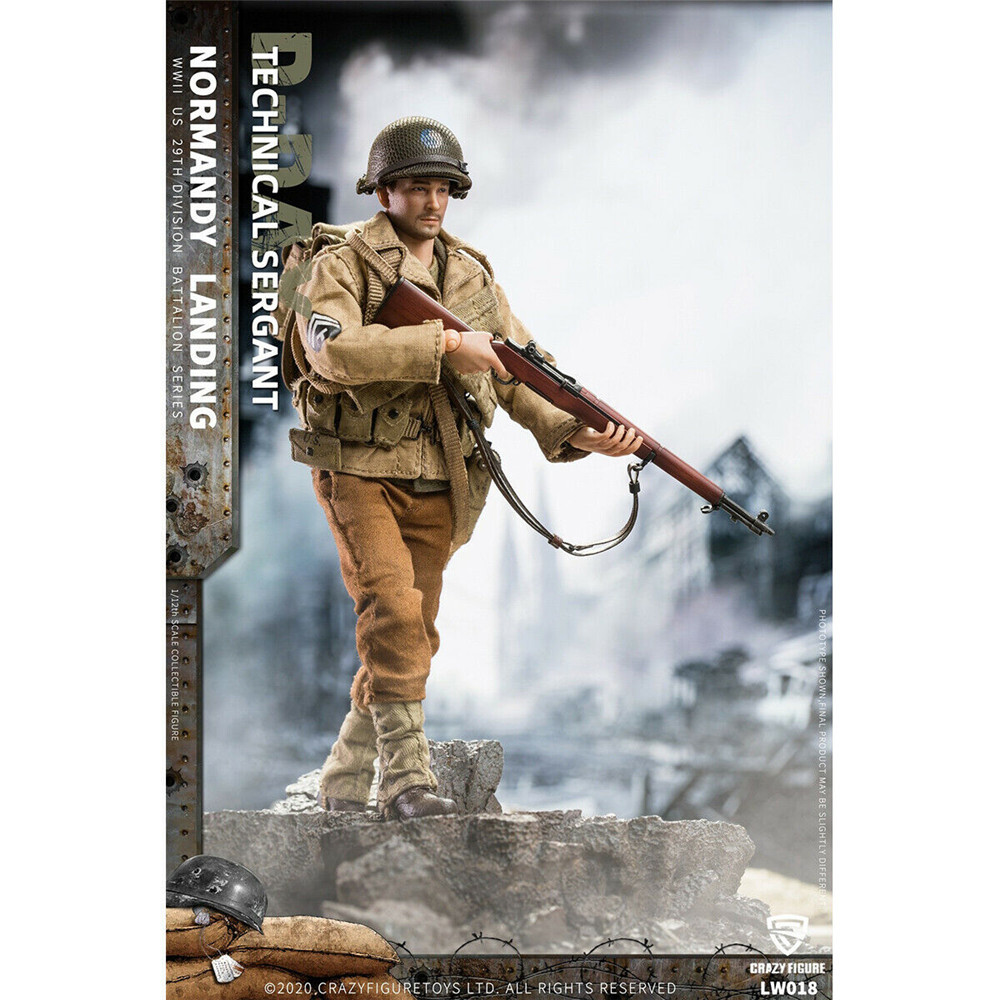 その他 Crazy Figure TECHNICAL SERGANT NORMANDY CrazyFigure 1:12 LW018 WWII US Rangers Normandy Landing 6