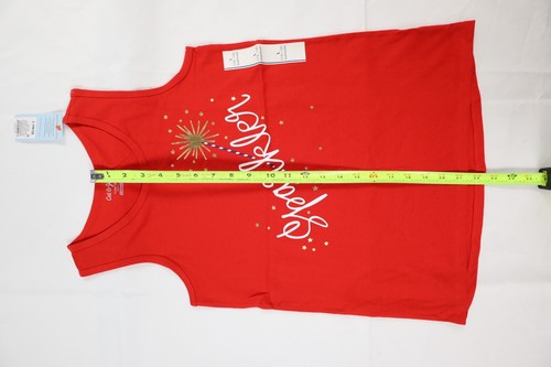 Cat and Jack Kids Girl's Large (L) 10/12 Red SPARKLER Sleeveless Tank Top NEW - Picture 5 of 10