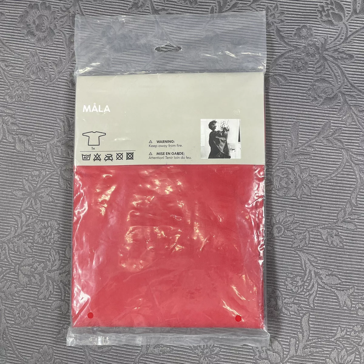 IKEA MALA Child s Apron Painting Smock Long Sleeve Red