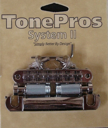 LPM04-CK Tone Pros Standard (US/Imperial Thread) Bridge/Tailpiece Set, Black Nic