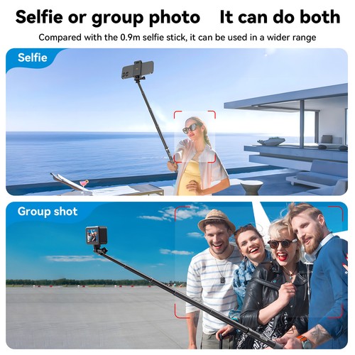 TELESIN GP-MNP-002 1.2m Carbon Fiber Selfie Stick Tripod For Sports Camera Y7V9 - Picture 5 of 12