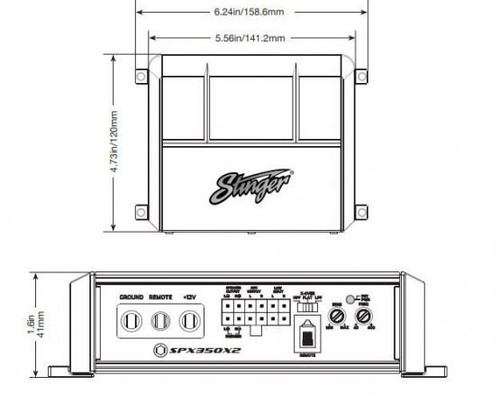Stinger PowerSports 2 Channel 350w Amplifier - Picture 2 of 6