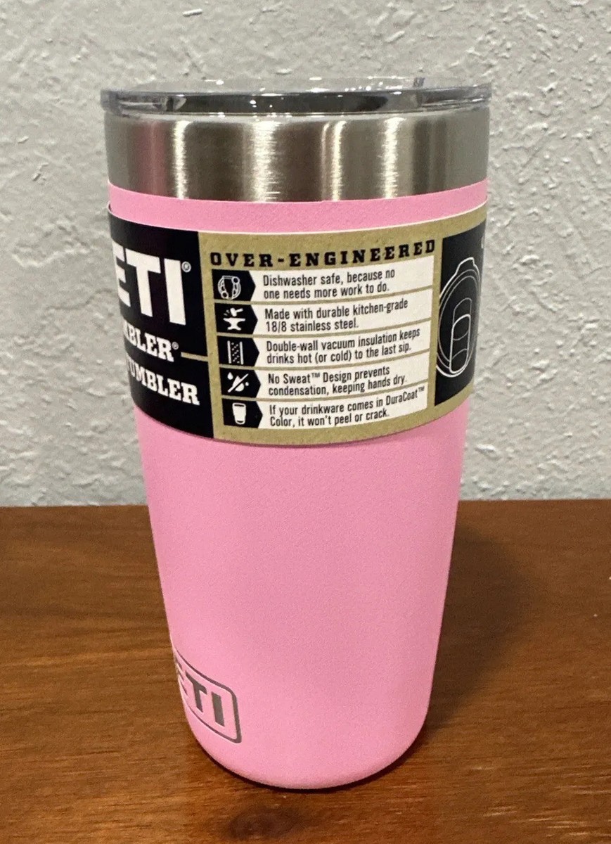 YETI Power pink 10 oz Rambler Tumbler Cup Magslider Slide