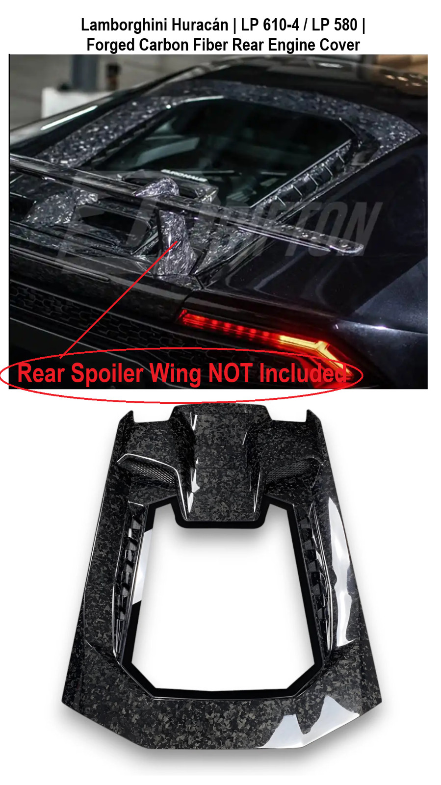 Lamborghini Huracan LP 610-4 / LP 580-2 Forged Carbon Fiber Rear Engine Cover