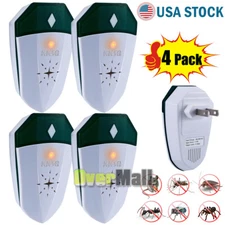 4 Pack Plug-In Ultrasonic Mouse/Rat/Rodent Repeller Repellent Pest Deterrent US