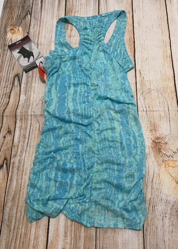 Camiseta sin mangas Bally Active para mujer espalda deportiva talla M azul cuello redondo fruncido lateral nueva con etiquetas Foto 3 de 4