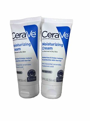 LOT OF 2 CeraVe Moisturizing Cream 1.89 Ounce (56ml) EACH