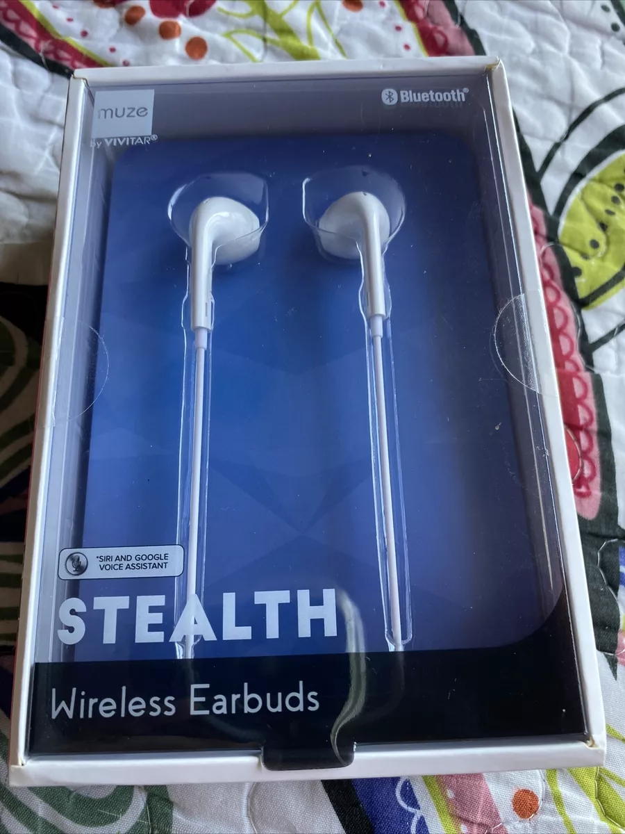MUZE BY VIVITAR Stealth Wireless Stereo Earbuds w Mic Bluetooth