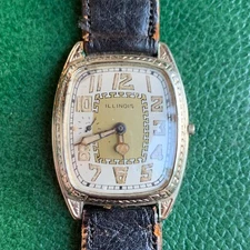 Antique Illinois "Marquis" White Gold Filled Project Wristwatch PARTS / REPAIR