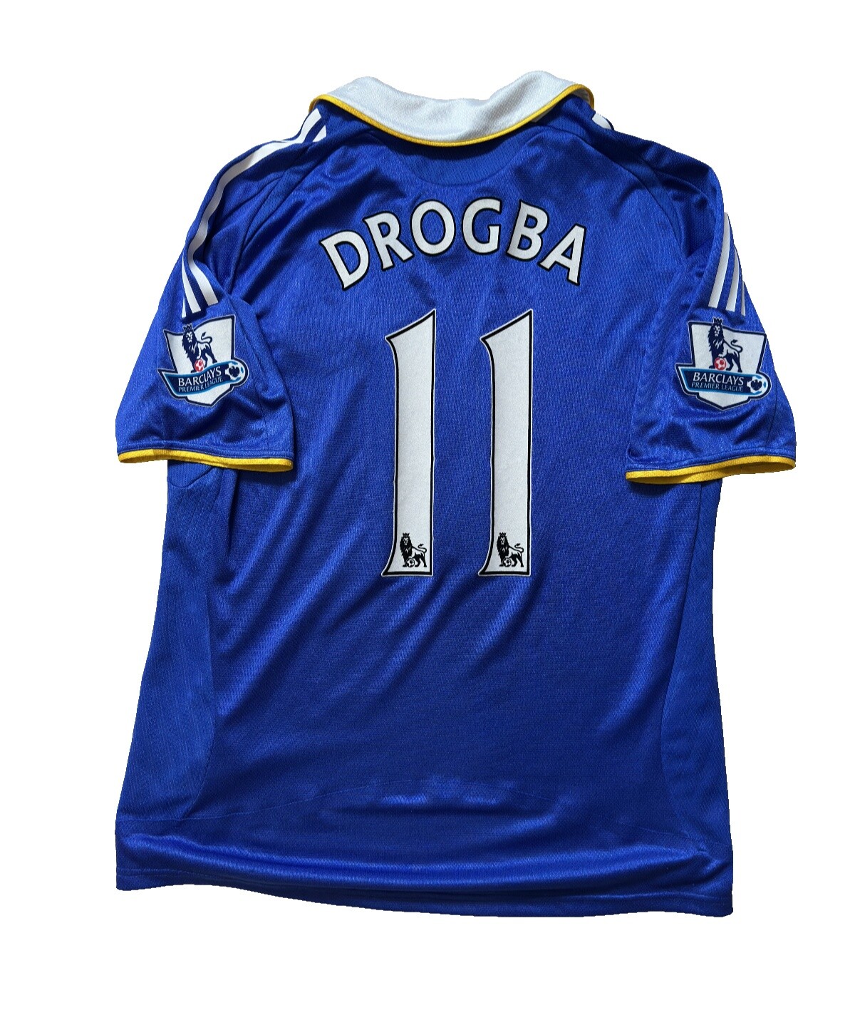 新品、未使用！11-12 チェルシー Drogba 11 半袖 シャツ Adidas Mens Chelsea FC Home 2011-12 Didier Drogba #11 Jersey
