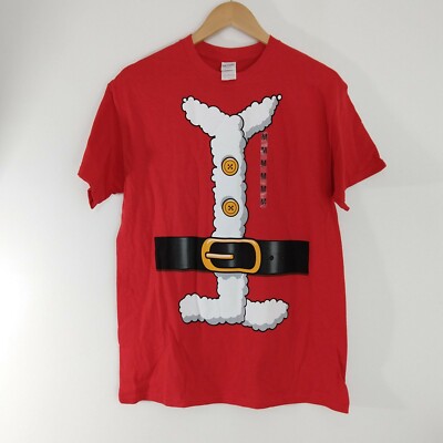Ugly Christmas T-shirt Santa costume black Belt Medium