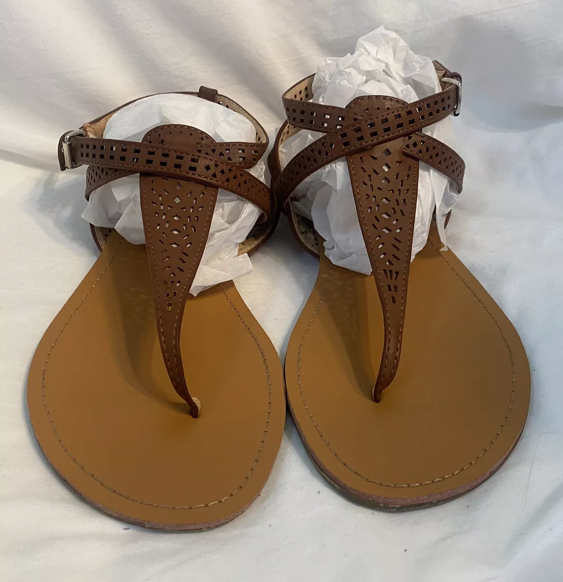 Chic Leather T Strap Thong Sandals For Womens