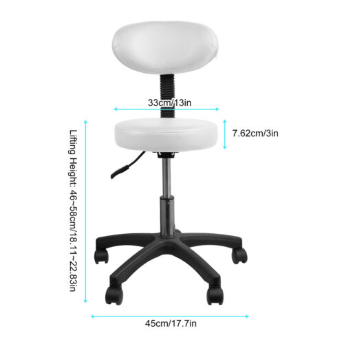 Adjustable Hydraulic Swivel Saddle Stool SPA Salon Rolling Chair With Backrest
