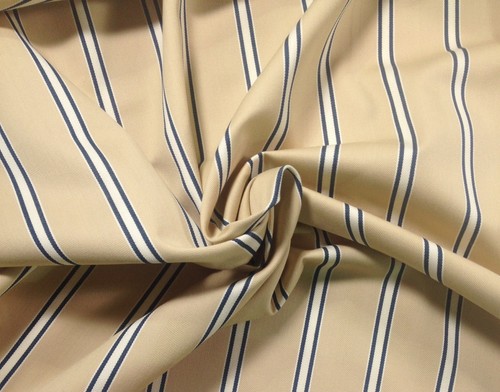 ROBERT ALLEN MARINE STRIPE MARITIME BLUE DRAPERY JACQUARD FABRIC BY THE YARD - Picture 4 of 5
