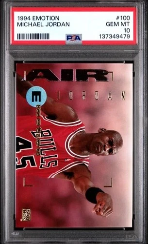 1994-95 Skybox Emotion MICHAEL JORDAN #100 AIR Base Card GEM MINT PSA 10