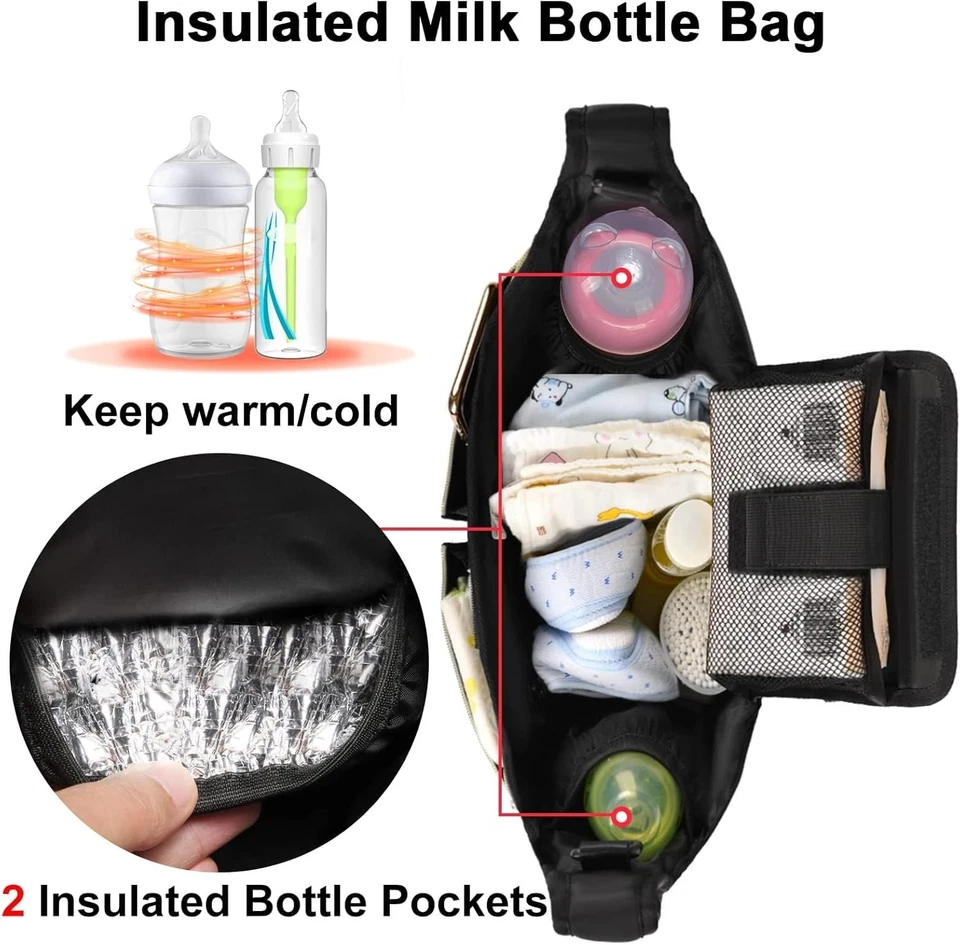 Organizador universal para cochecito de bebé con portavasos, carrito grande, correas antideslizantes Foto 3 de 4