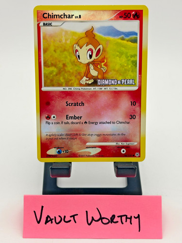 🔥 2007 Pokemon Diamond and Pearl #76 Chimchar Stamped Reverse Holo Promo 🔥