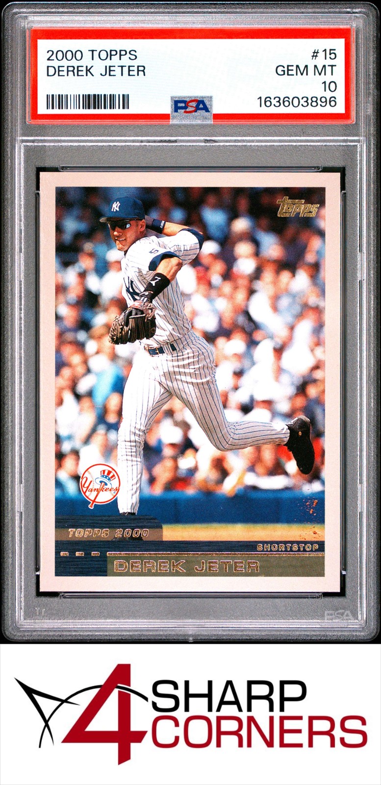 2000 TOPPS #15 DEREK JETER YANKEES HOF PSA 10 view 1