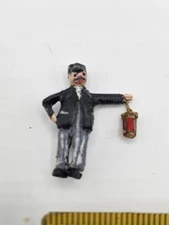HO Scale Train Conductor Figurine in Uniform With Lantern Vintage Layout Scenery