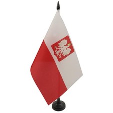 AZ FLAG Poland with eagle Table Flag 5'' x 8'' - 21x14 cm,