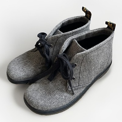 Dr. Martens Jayda Women s 6 Shoes Short Boots Tweed Grey Hearingbone EUC Flannel