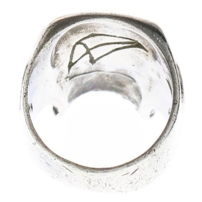 CRAZY PIG #20 LEMOLA Lemora Skull Silver Ring Used
