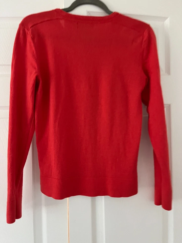 Cardigã Feminino Banana Repulic Premium Luxe Yarrn Tamanho Regular Médio Coral - Imagem 2 de 4