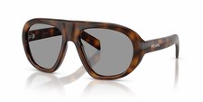 PRADA PR C05S 20D50Q Tortoise Grey Lens Oversized Sunglasses AUTHENTIC