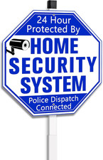 Home Security System Signs for Yard, Security Yard Signs with Stake, Protected b