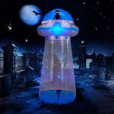 8.8FT Halloween Inflatable UFO Decoration with Built-in LED Light for Party Yard