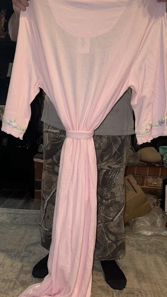 Novo Cabernet Tamanho XL X-Grande Roupão Casa Gravata Rosa Claro Feminino Peso Leve - Imagem 2 de 4