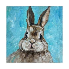Original Art Rabbit Painting Bunny Impasto Painting Animal Artwork Rabbit Art