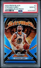 2024 Prizm Black Stephen Curry Blue Prizm Talismen /199 Psa 10 Gem MT Warriors