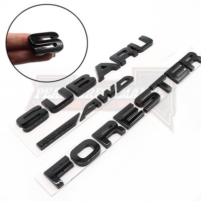 Gloss Black Car Trunk Rear Liftgate Sticker Decal For Forester AWD Letter Emblem