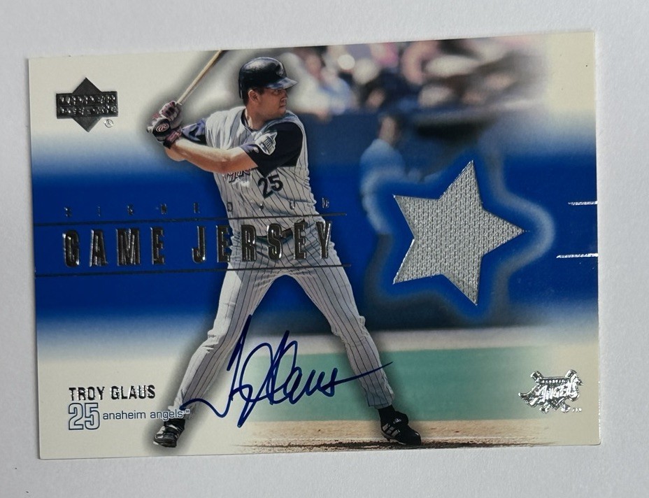 2001 Upper Deck Signed Game Jersey Troy Glaus Auto Relic 