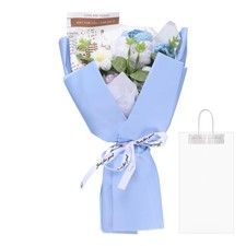 Crochet Flowers Bouquet Handmade Knitted Bouquet Rose Gradient Blue