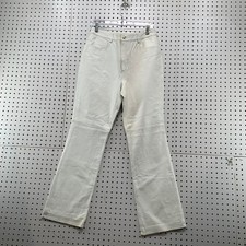 Vintage Newport News Leather Pants Womens 12 White Lined Shape FX Bootcut 31x30