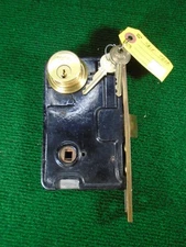 YALE #7428 FULLY RESTORED MORTISE LOCK w/LOCK CYLINDER & KEYS - NICE (16204)