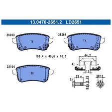 Satz Bremsbeläge Bremsklötze hinten für Nissan Juke F16 | 24519580