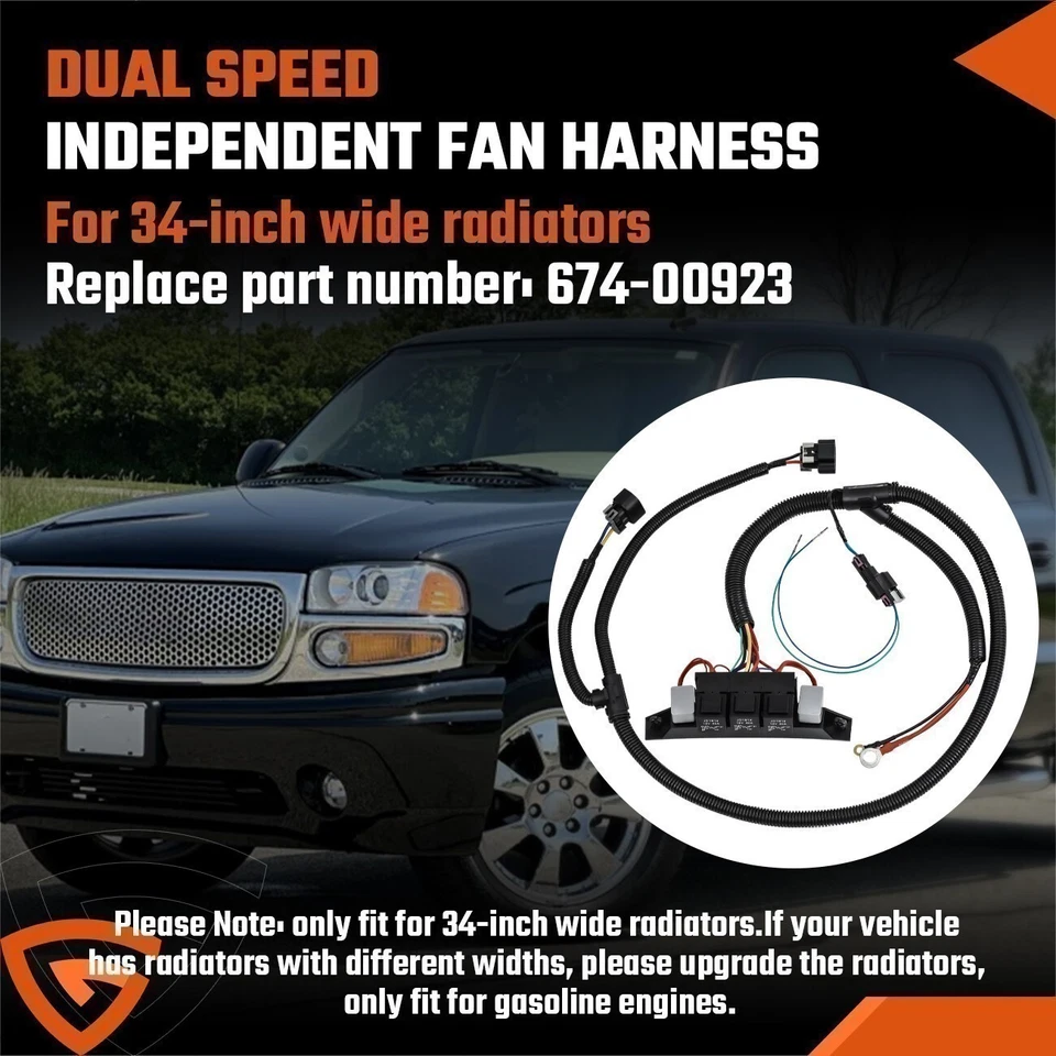 改造支架电动风扇单独线束适用于雪佛兰Silverado Sierra 674-00923 — 第 4/4 张图片