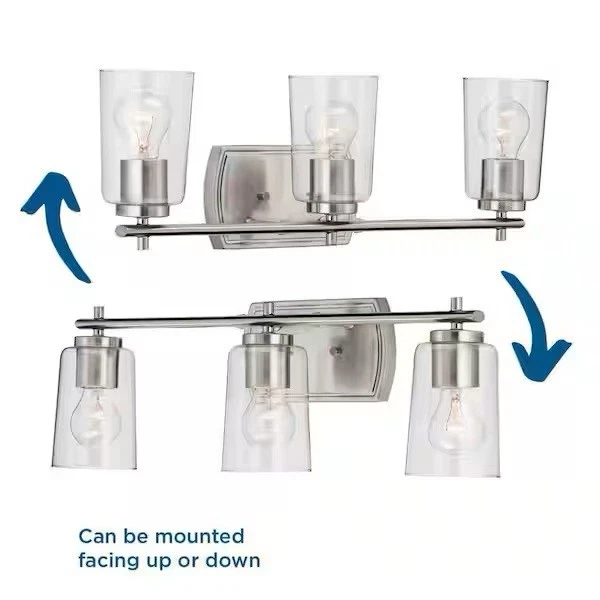 Progress Lighting Adley 23 in. 3-Light Polished Nickel Vanity Light Clear Glass - Image 4 of 4