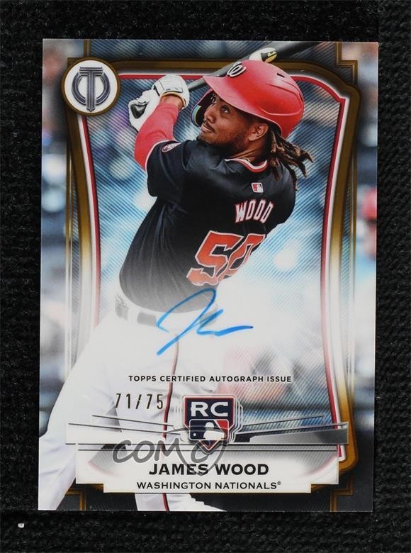 2025 Topps Tribute League Inauguration Gold 71/75 James Wood Rookie Auto RC