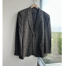 Armani Collezioni Brown Wool Blend Tailored Suit Jacket 40L Men's Long