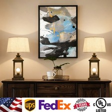 Black Gold 21'' Table Lamps Set of 2 Touch Dimmable Living Room Bedroom Bedside