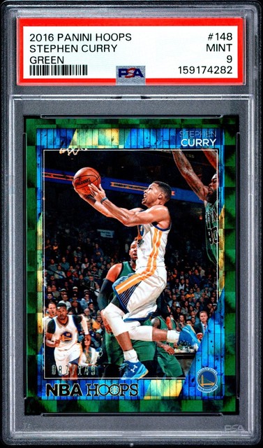 Stephen Curry - 2016-17 Panini Hoops #148 Green 87/149 PSA 9 - Warriors