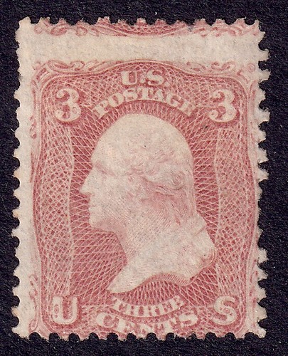 US Scott 65, 1861 Washington, 3c rose, H MINT - Picture 1 of 1
