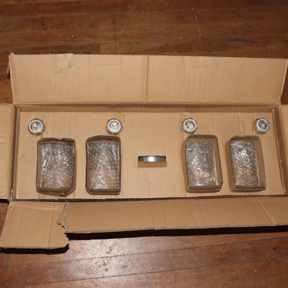 Kichler Winslow 4-Light Vanity Light Brushed Nickel 30" with Seeded Glass Shades - Image 2 of 4