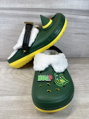 Buddy The Elf x Crocs Fleece Lined Clog Youth Junior Size J4 Youth w/ 4 Jibbitz - Picture 6 of 16