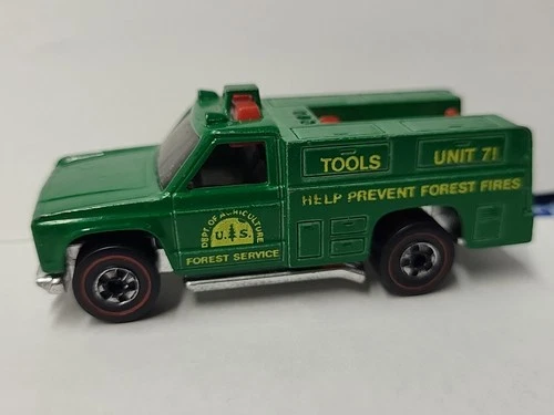 Hot Wheels Redline 1974 Forest Rescue Truck Agriculture Green Hong Kong Vintage