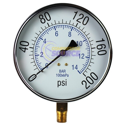 #ad Large 4.5quot; 200 PSI Air Compressor Tank Pressure Gauge 1 4quot; Male NPT Threads $34.95
